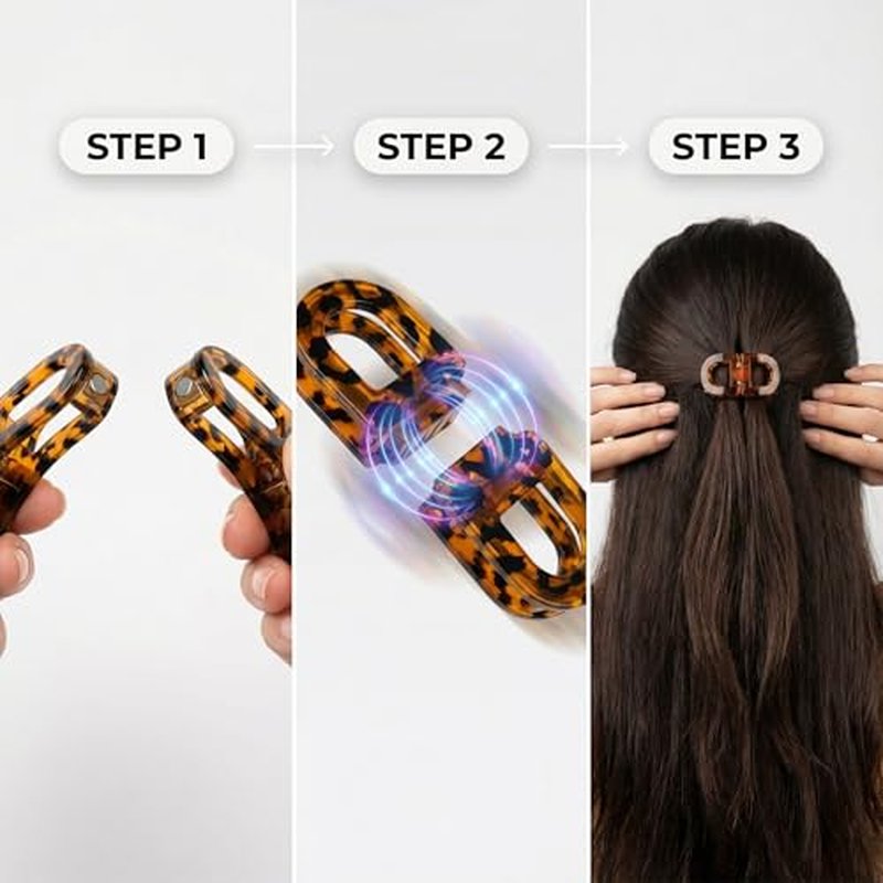 Strong Hold Magnetic Hair Clips - 2-in-1 Seamless Design for All Hair Types