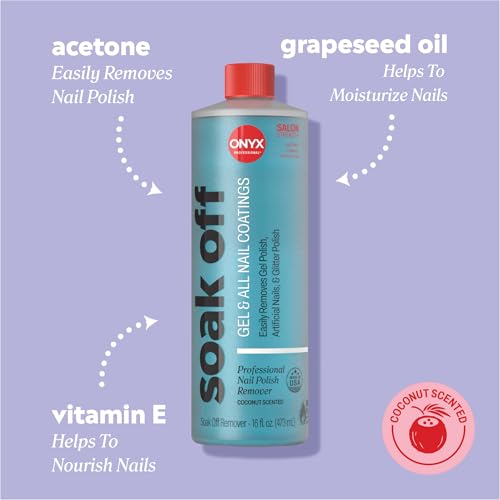 Onyx Professional Coconut Nail Polish Remover & Nail File - 16 oz