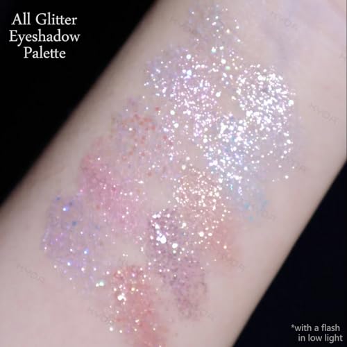 KYDA 10 Colors Glitter Eyeshadow Palette - Shimmer & Matte