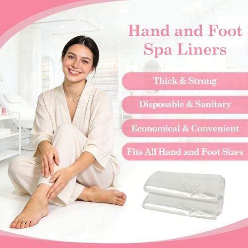 Disposable Paraffin Wax Bags for Hands & Feet - Clear, 400 Count with Stickers