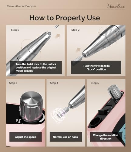 30000 RPM Rechargeable Clip-On Nail Drill SC320D - Low Vibration, Long Battery Life