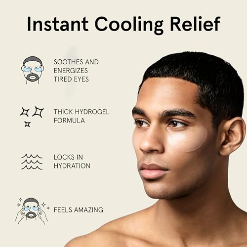 JAXON LANE Bro Hydrogel Under Eye Patches for Men, 6 Pairs