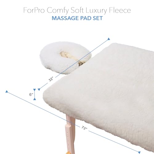 ForPro Fleece Massage Table Pad Set with Face Rest Cover - Hypoallergenic