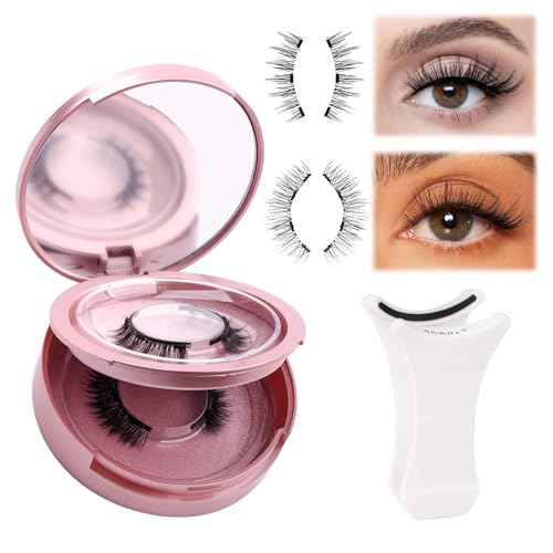 FADLASH 2 Pair Magnetic Eyelashes with Applicator Reusable Magnetic Lashes Wispy Lashes No Glue Needed False Eyelash Natural Look (A02)