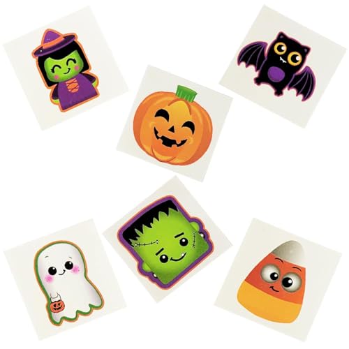 150 Halloween Temporary Tattoos for Kids, 2" Assorted