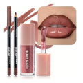 Mocha Brown Lip Gloss & Liner Set – Plumping Effect Duo
