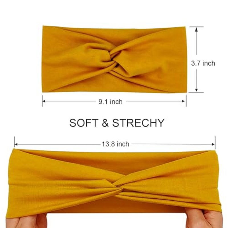 12-Pack Wide Stretch Headbands for Women – Workout Yoga Hair Bands