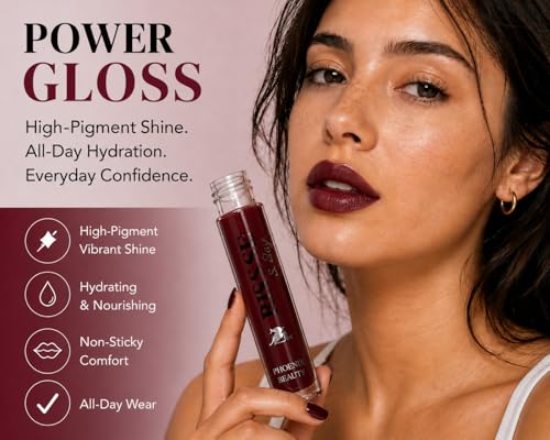 Power Gloss Bold Merlot - Vegan Lip Gloss with Hyaluronic Acid