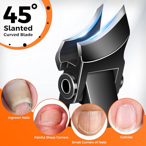 Toenail Clippers for Seniors Thick Toenails,2024 New Large Slanted Nail Clippers for Men Thick Ingrown Nails with Wide Opening, Angled Head Nail Clipper Cutter with Catcher
