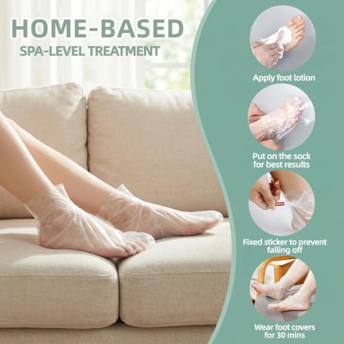 Disposable Plastic Booties for Moisturizing Feet & Paraffin Wax - 100 Pack