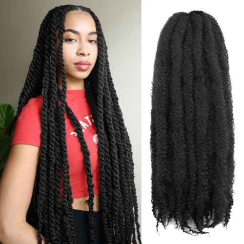 Marley Twist Braiding Hair-30Inch 8packs Cuban Twist Hair Soft Marley Hair for Black Women (1B, 30 Inch (Pack of 8))