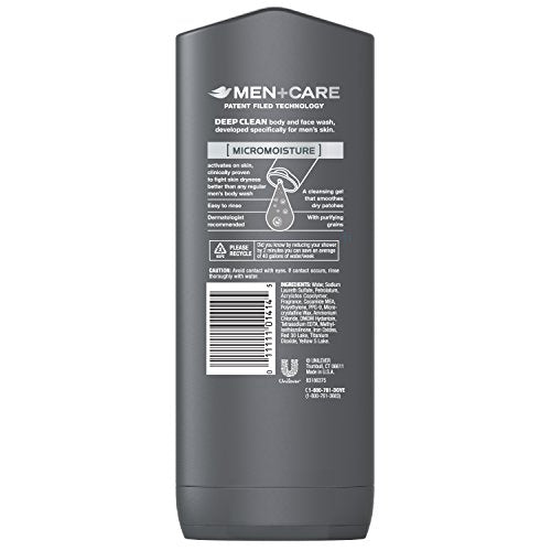 Dove Men+Care Body and Face Wash, Deep Clean 18 oz, Pack of 3