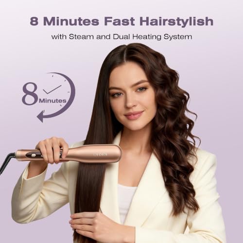 Steam Hair Straightener Brush with Ionic Technology