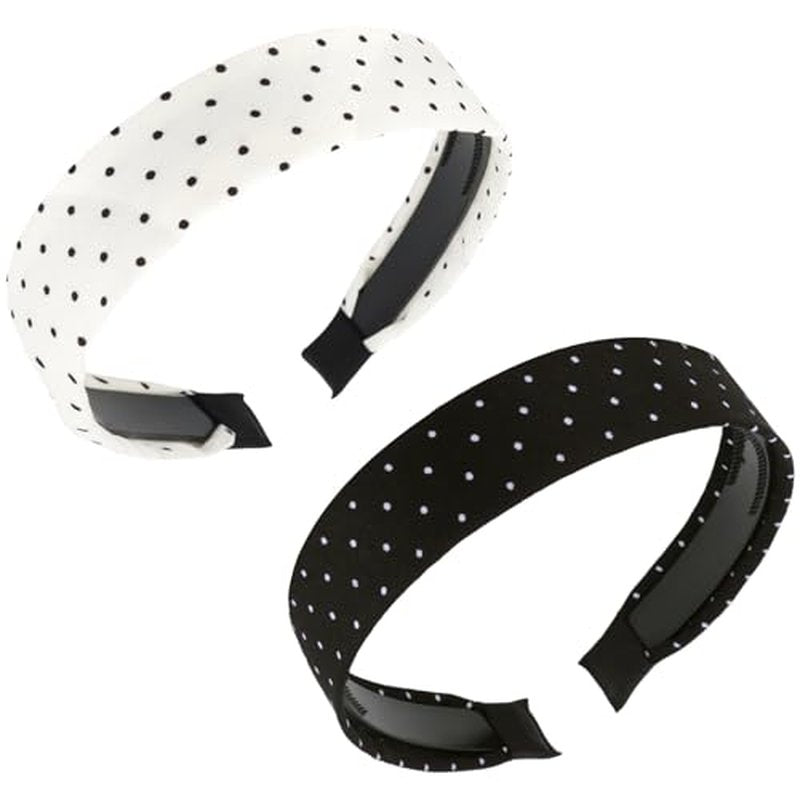 2 Pcs Polka Dot Headbands for Women – Non-Slip, Comfortable Fit
