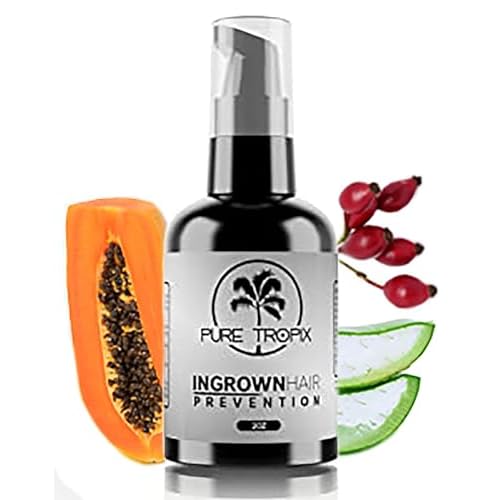 Pure Tropix Ingrown Hair Treatment & Prevention Kit - Razor Bump and Burn Remover - Bikini Lines & Acne - Use After Shaving, Hair Removal, Waxing, Laser, Electrolysis - for Men and Women (59ml)