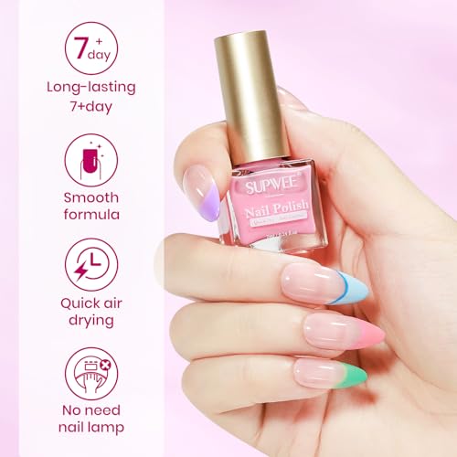 Summer Pastel Nail Polish Set - Quick Dry, No UV Light Needed