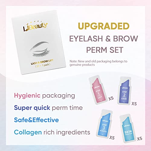 Libeauty Brow Lamination Kit Lash Lift Kit Lasting 8 Weeks Sachet Disposable Upgraded Version Curling Perming Wave Lotion & Liquid Set Home Perm Kit