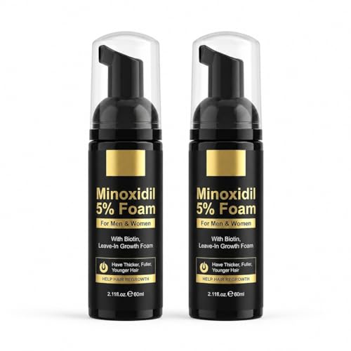 Minoxidil Foam 5% Hair Regrowth Treatment with Biotin - 2 Bottles