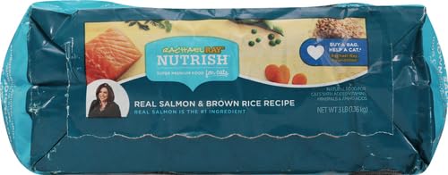 Rachael Ray Nutrish Premium Natural Dry Cat Food with Added Vitamins, Minerals & Other Nutrients, Real Salmon & Brown Rice Recipe, 3 Pound Bag