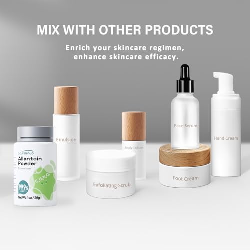 1 oz Allantoin Powder 99.9% Purity, Cosmetic Grade, DIY Allantoin Emulsion, Cream, Lotion, Masks, Allantoin Helps to Hydrate and Moisturize The Skin