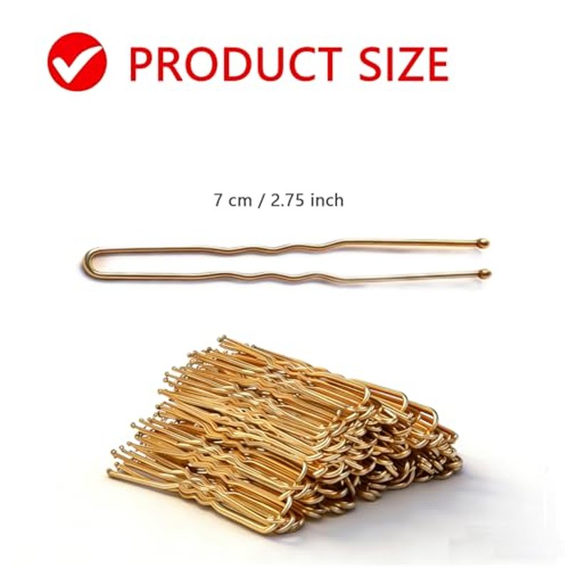 150 Pcs 2.75" Gold Blonde U-Shaped Bobby Pins for Thick Hair