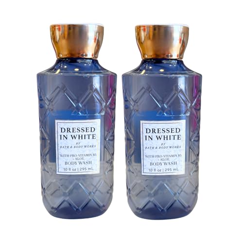 Bath & Body Works DRESSED IN WHITE Body Wash 2-piece Gift Set with a Red Bow for Holidays ? 10 fl oz each