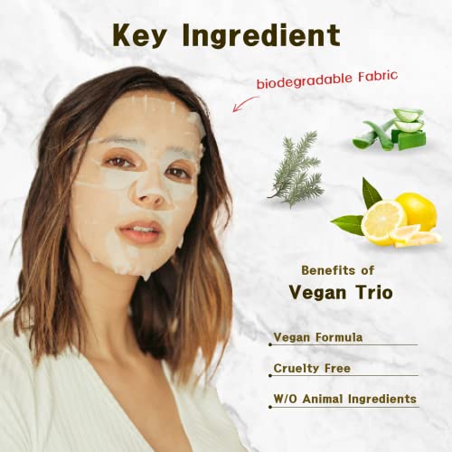 Purederm Vegan Facial Sheet Masks Trio (12 Packs) ? Face Masks Skincare for Dry, Dehydrated and Dull Skin