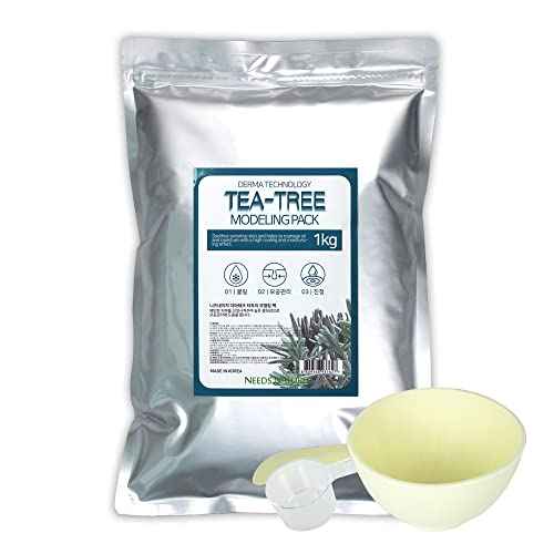 Modeling Mask with Tea Tree ? NEEDS NATURE Korean Rubber Mask for Face ? Cooling & Skin Balancing Spa Pack | 1000g Set with tool