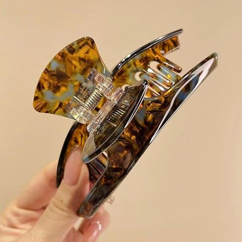 FAELBATY Big Hair Claw Clips Tortoise Barrettes Banana Hair Claw 4.5 Inch Big Hair Clips for Thin Thick Hair Hair Accessories for Women Girls (1pc,Brown)