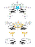 Crystal Rhinestone Face Stickers - Star Design, 3 Pack
