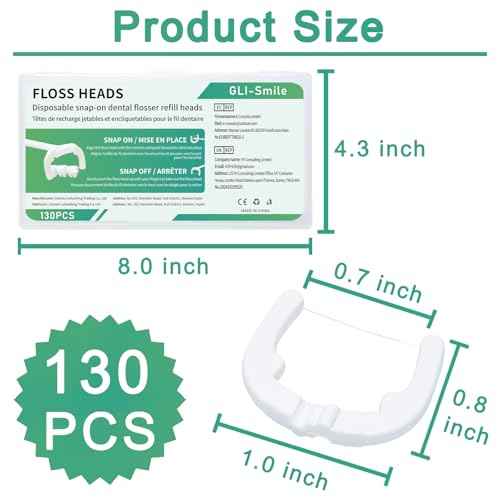 Ultraclean Access Flosser Refill Heads, Effective Plaque Removal for Proper Oral Care & Hygiene, Durable Flosser Refill Heads, PFAS Free, 130ct