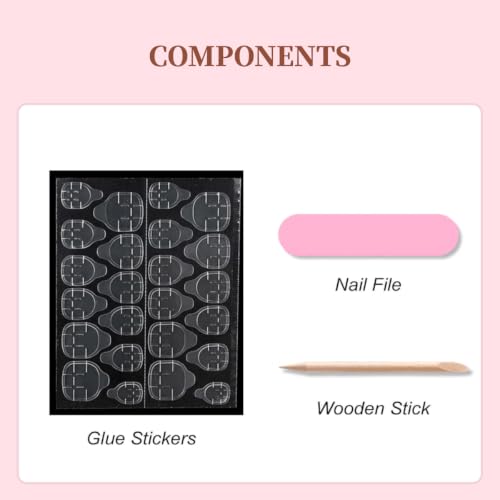 Short Almond Press-On Nails – Pink & White Stripe Artificial Nails Theme
