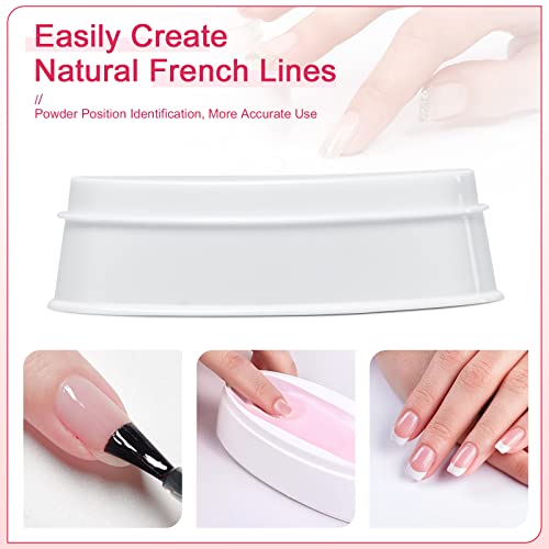 French Nail Dip Powder Tray - Dual-Sided Smile Line Mold Tool for DIY Nails