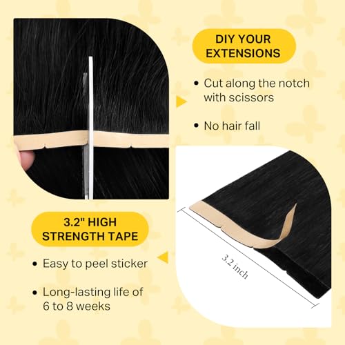 DOORES 14 in Tape-In Hair Extensions 100g Remy Human Hair Invisible PU Tape