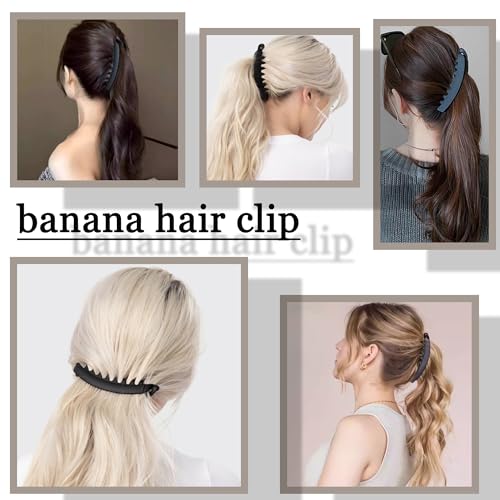Matte Black Banana Hair Clip for Thick & Curly Hair
