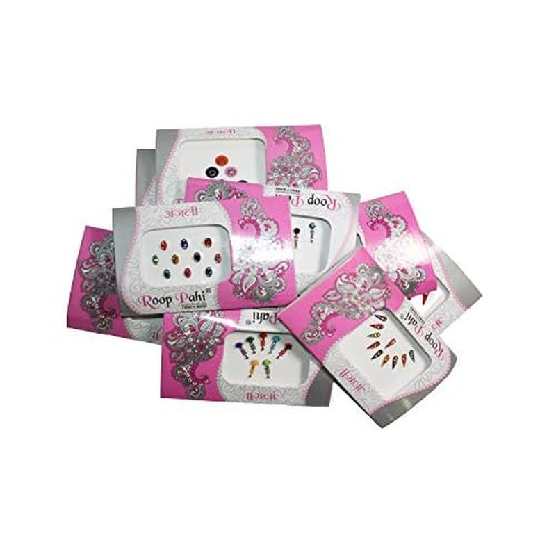 IS4A 10 Pack Bindi for Women, Bindi Jewelry Forehead, Indian Bindi, Bindi Face Jewels Multicolored Face Bindi Stickers