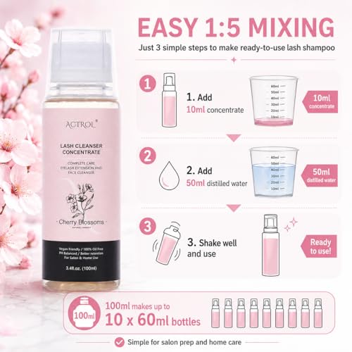 ACTROL Lash Shampoo Concentrate 100ml - Advanced Lash Extension Cleanser