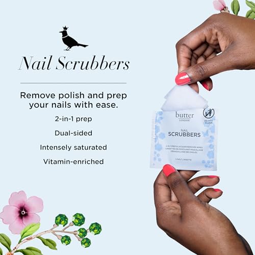 butter LONDON Pre-Soaked Nail Polish Remover Pads - 10 Dual-Sided Scrubbers