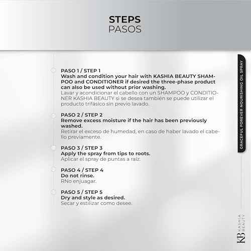 Kashia Beauty Graceful Forever Nourishing Oil Spray 9.6 oz ? Leave-In Three-Phase Treatment with Nano Technology ? Hydrating Detangler & Thermal Protector for Radiant Healthy Hair