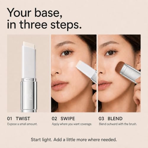 Aurovida 2-in-1 Color Changing Foundation Stick with Brush - Light Natural
