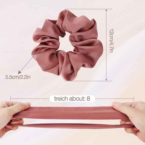 3 Pieces Satin Silk Scrunchies for Hair, Women Girls Hair Elastic Bands Ponytail Holder,Scrunchy Elastic Hair Bands Accessories