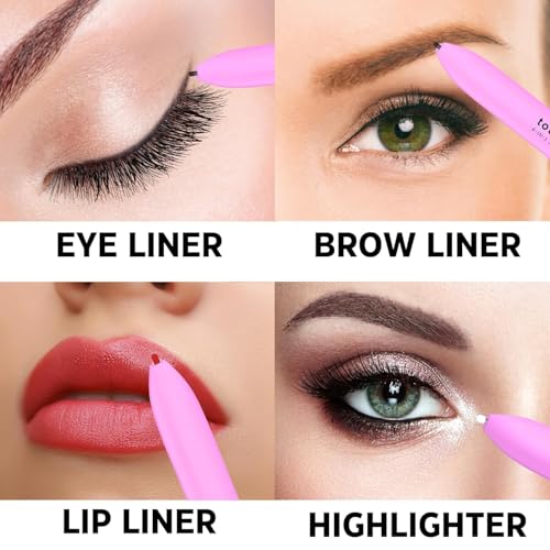 4 In 1 Makeuppen, 4 Colors Multi-Function Makeup Beauty Pencil, Portable Eyebrow Eyeliner Lip Liner Highlight Eye Pen, Waterproof Long Lasting Eye Makeup Tool