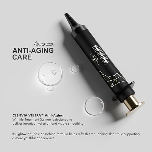 V?lera Anti-Aging Wrinkle Treatment Syringe ? Black Edition by Clenvia Beauty ? Advanced Line-Reduction & Skin-Firming Formula with Cucumber & Rhodiola ? 10ml Precision Applicator