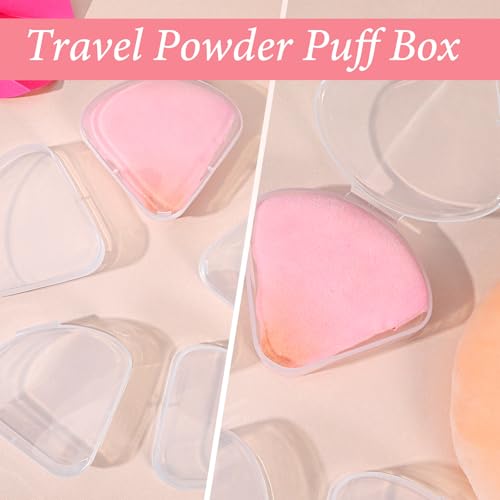 Triangle Makeup Puff Case - 12 Pack Portable Powder Holder