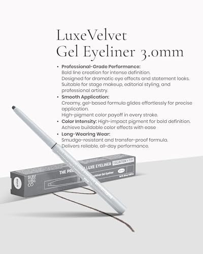 RUBY VIBE CO LuxeVelvet Gel Eyeliner, Black, 3.0mm