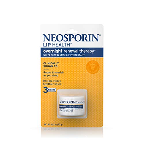 Neosporin Lip Health Overnight Healthy Lips Renewal Therapy Petrolatum Lip Protectant, 0.27oz. (Pack of 2)