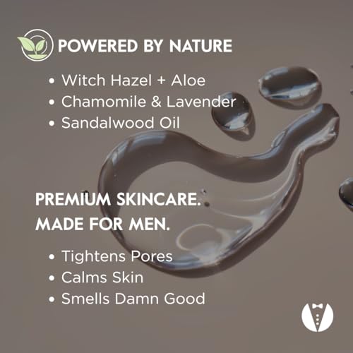 GROOM After Shave Toner for Men | Soothing, Pore-Tightening Formula with Aloe, Sandalwood, Chamomile & Vitamins A+E | Calms & Tones Skin | 2 oz