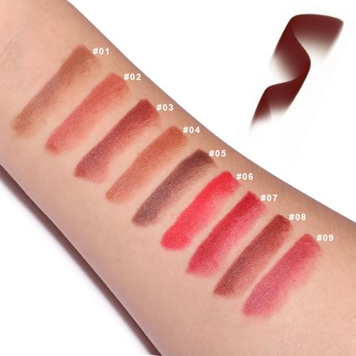 Matte Lip Liner Set Gradient Velvet Lip Crayon with Retractable and Long-Lasting Lipsticks for Women and Gift (5 Pcs #05-#09)