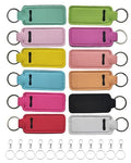 Chapstick Holder Keychain - 12 Pack Lipstick & Lip Balm Organizer