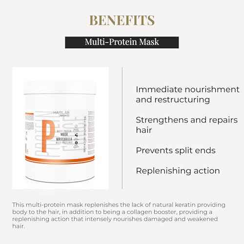SALERM - Damaged Hair Mask - Multi-Proteins Hair Lab - 1000 ml - Helps Replenish Natural Keratin - Adds Volume and Strength - Paraben-Free